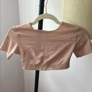 YITTY Tan Fitted Crop Bodysuit